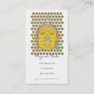 Visita Buddha Pop Dots Modern Zen Elegante Tarjeta de per