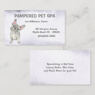 Visita Bulldog de textura gris Mascota Groomer tarjeta de