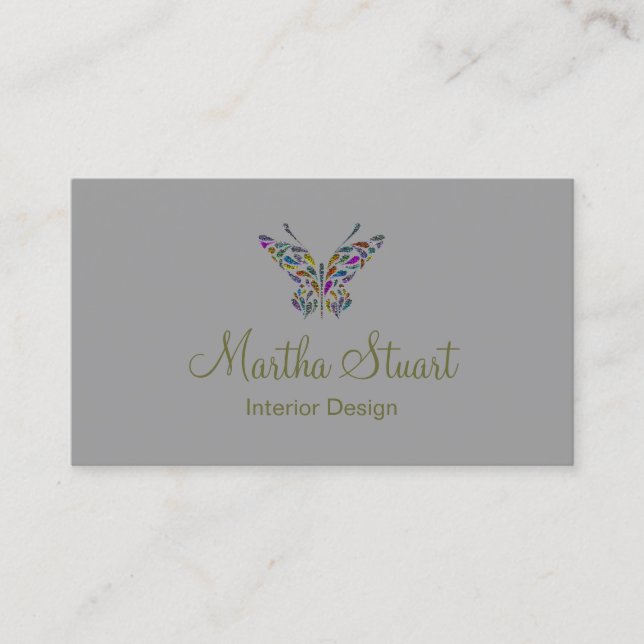 Visita Butterfly Whispers CAMBIAR COLOR ~ Tarjeta de visi (Anverso)