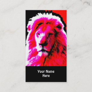Visita Cabeza de león Pink tarjeta de negocios negra