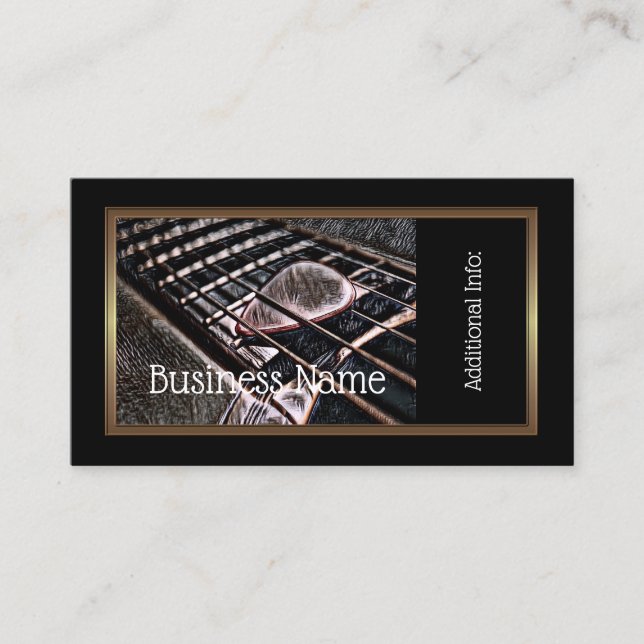 Visita Cadenas De Guitarra En Tarjeta De Negocios De Cuer (Anverso)