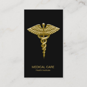 Visita Caduceo médico en negro - tarjeta del oro de