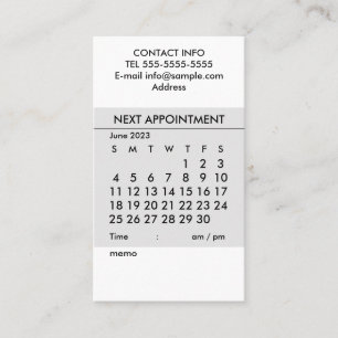 Visita Calendario simple Tarjeta de presentación de junio