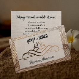 Visita Calmar Linen Bamboo Yoga Instructor Tarjeta de Neg