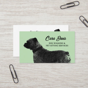 Visita Caminata de perros y plantilla de tarjeta de visit