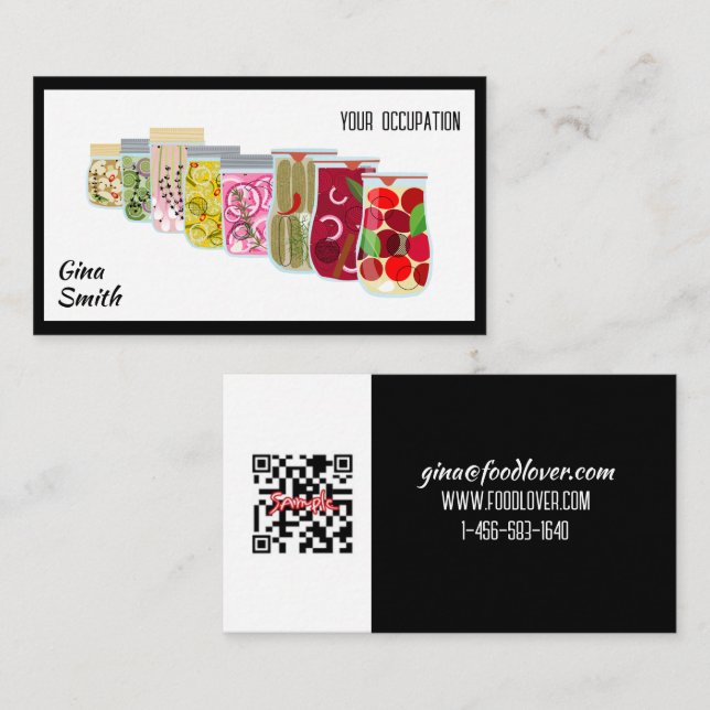 Visita Canalización QR Code Chef tarjeta de presentación (Anverso / Reverso)