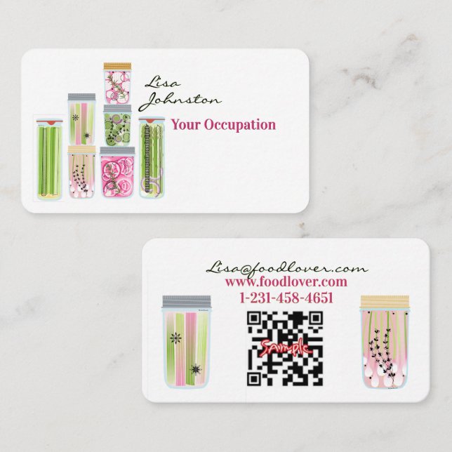 Visita Canalización QR Code Chef tarjeta de presentación (Anverso / Reverso)