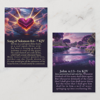 Visita Canción de Solomon 8:6-7 y John 4:13-14 Tarjeta KJ
