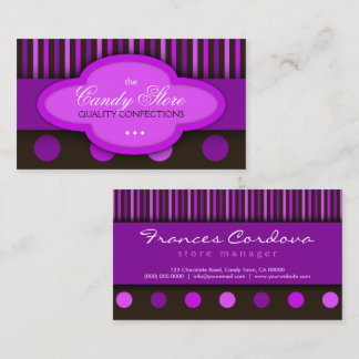 Visita Candy Store Chocolates Confección tarjeta de visit