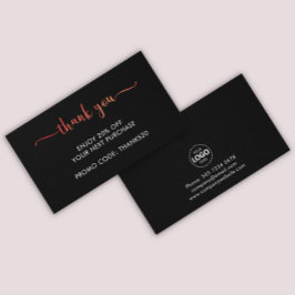 Visita Cargar logotipo rojo Gracias tarjeta de presentaci