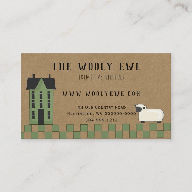 VISITA CASA DE SALTBOX PRIMITIVA EN TARJETA DE NEGOCIO DE (Anverso)