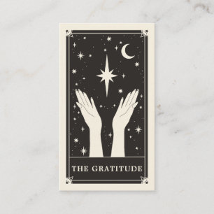 Visita Celestial Tarot Gratitude gracias tarjeta de negoc