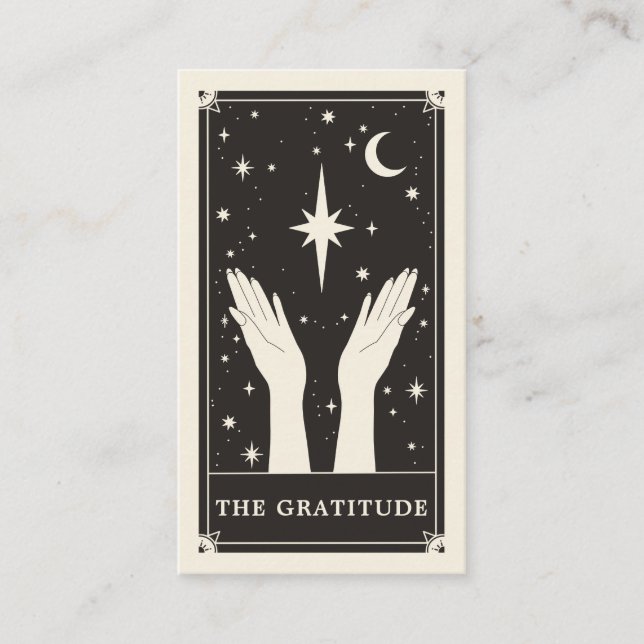 Visita Celestial Tarot Gratitude gracias tarjeta de negoc (Anverso)