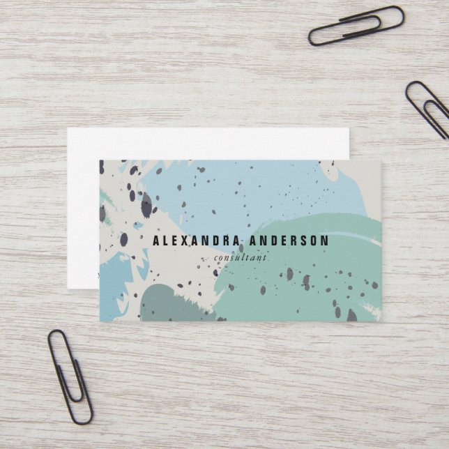 Visita Cepillo gris azul moderno roza tarjeta de presenta (Anverso/Reverso In Situ)