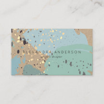 Cepillo gris azul roza tarjeta de presentación de