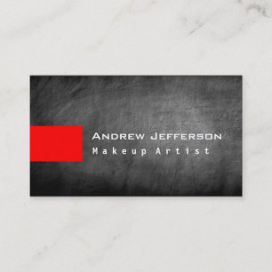 Visita Chalkboard Gray Red Makeup Artista Tarjeta de Nego