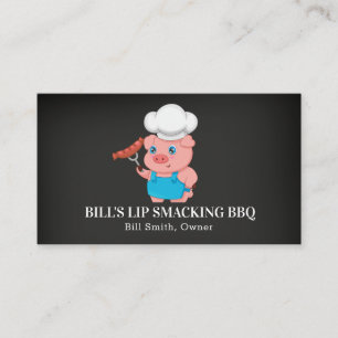 Visita Chalkboard Pig Barbecue Pork Tarjeta de presentaci