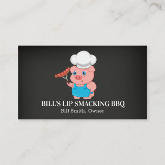 Visita Chalkboard Pig Barbecue Pork Tarjeta de presentaci