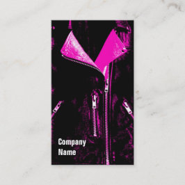 Visita Chaqueta de cuero Pink tarjeta de negocios negro t