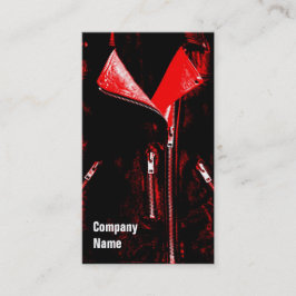 Visita Chaqueta de cuero Rojo tarjeta de negocios negro t
