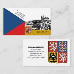 Visita Checia moderna, tarjeta de visita, bandera checa/c