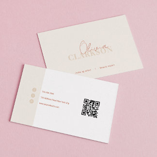 Visita Chic Tarjeta de Arena Terracota Código Qr Minimali