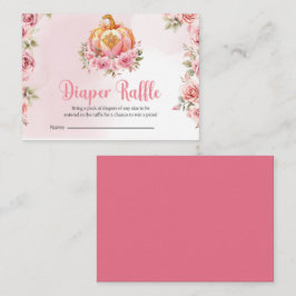 Visita Chica de calabaza rosa otoño Tarjeta Raffle de pañ