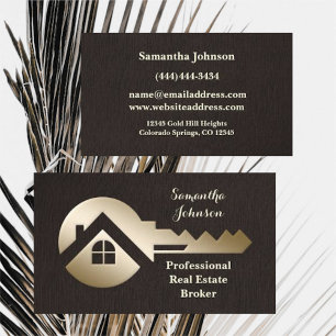 Visita Chocolate Linen Gold Key Real Estate Tarjeta de Ne