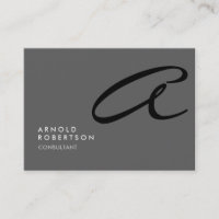 Chubby Monogram Plain Gray Trendy Tarjeta de Negoc