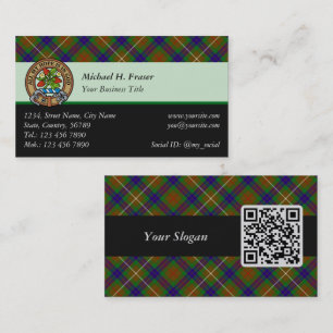 Visita Clan Fraser Hunting Tartán Tarjeta de Negocios