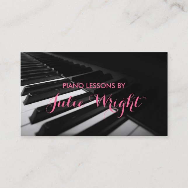 Visita Clases de Piano, Tarjeta de Presentación de Instru (Anverso)