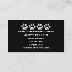 Visita Classy Porta Mascotas de Tonos Plateados Tarjeta d
