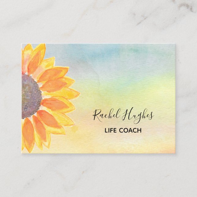 Visita Coach de vida Floral Watercolor - Tarjeta de prese (Anverso)
