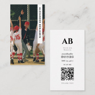 Visita Coche de béisbol Foto Código QR Tarjeta de present