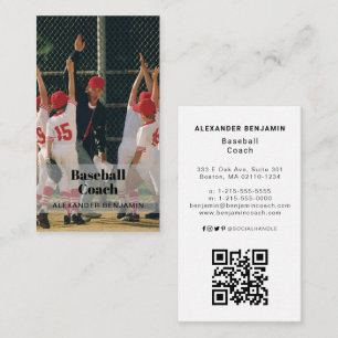 Visita Coche de béisbol Foto Código QR Tarjeta de present