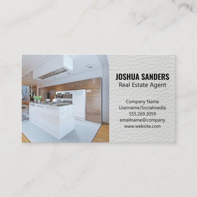 Visita Cocina moderna | Tarjeta de presentación de fondo  (Anverso)