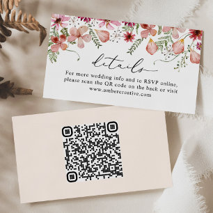 Visita Código QR Boda Rústico Detalles Tarjeta de gabinet
