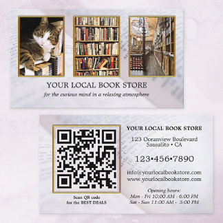 Visita Código QR de foto Libros Tarjeta de Negocio Minori