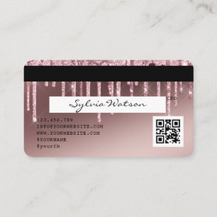 Visita Código QR de la tarjeta de crédito con estilo Rosa