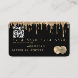 Visita Código QR de la tarjeta de crédito Dripping Gold