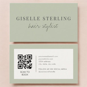Visita Código QR de Tarjeta de Estilista de Cabello Verde