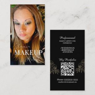 Visita Código QR de tarjeta de foto de artista de maquill