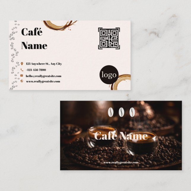 Visita Código QR de Tarjeta de Negocio de Café Salpicadur (Anverso / Reverso)
