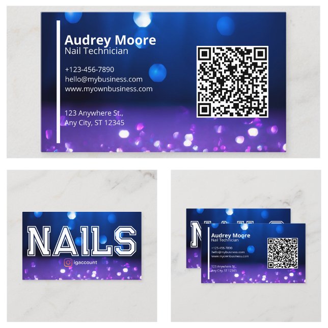 Visita Código QR de Tarjeta de Presentación de Estudio de (Nail Studio Business Card QR Code
)