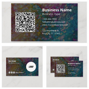 Visita Código QR escaneable del logotipo de la tarjeta de