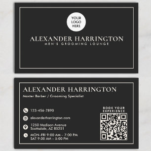 Visita Código Qr Marfil Negro Icono Social Tarjeta de Bar