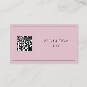 Visita Código qr minimalista rosa simple lindo tarjeta de
