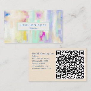Visita Código QR Pastel tarjeta de presentación artística