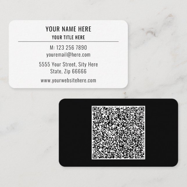 Visita Código QR personalizado Tarjeta de presentación Di (Anverso / Reverso)