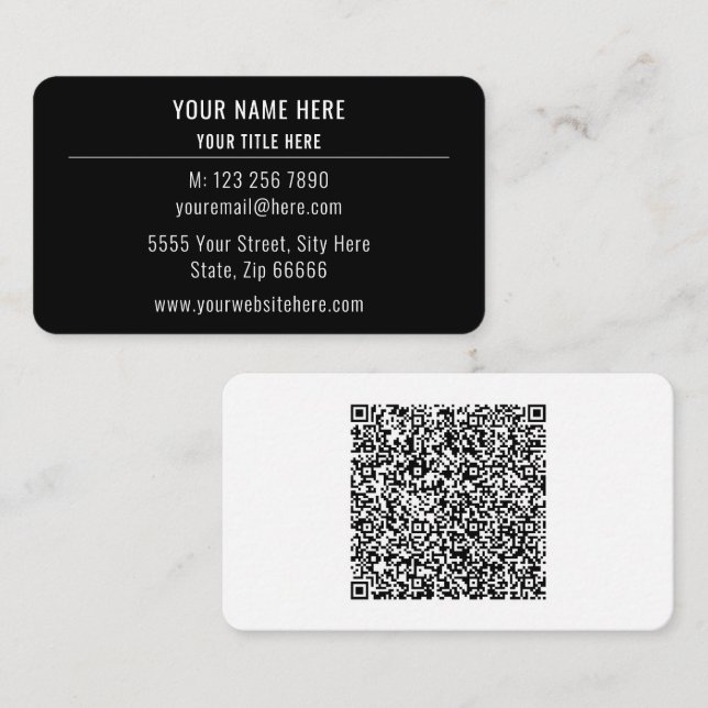 Visita Código QR personalizado y tarjeta de presentación  (Anverso / Reverso)